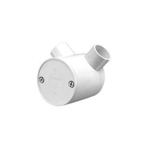Clipsal - Cable Management, Junction Box, Standard Deep, 25mm I.D, 2 Way Angle Entry - Grey