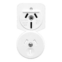 Standard Series, Automatic Single Socket Outlet Mechanism, 250VAC, 10A, Panel Mount - White Electric