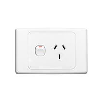 2000 Series, Switch Socket Outlet, Single, 250V, 10A - Black