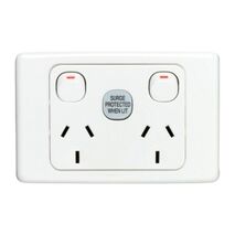 2000 Series, Surge Protected Socket Outlet, 1 Pole, 250V, 10A - White Electric