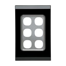 Saturn Series, Switch Grid Plate and Cover, 6 Gang, Vertical/Horizontal Mount - Espresso Black