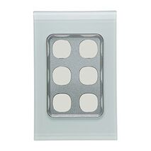 Saturn Series, Switch Grid Plate and Cover, 6 Gang, Vertical/Horizontal Mount - Ocean Mist