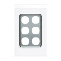 Saturn Series, Switch Grid Plate and Cover, 6 Gang, Vertical/Horizontal Mount - Pure White