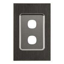 Saturn Series, Switch Grid Plate and Cover, 2 Gang, Vertical/Horizontal Mount - Horizon Black