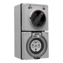 Clipsal - 56 Series, Switched Socket Outlet, 500V, 10A, 5 Round PIN, IP66, 3 Pole - Woolworths Grey