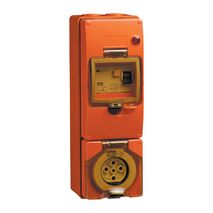 Clipsal - 56 Series, RCD Protected Switched Socket Outlet, 500V, 20A, 5 Round PIN, IP66, 3 Pole - Resistant Orange