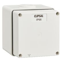 Clipsal - 56 Series, Junction Box, IP66, 1 Gang (101 x 101 x 91mm high) - Resistant White Electric