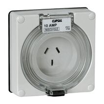 Clipsal - 56 Series, Socket Outlet Surface 3 Flat PIN 10A, 250V Less Enclosure - Resistant Orange