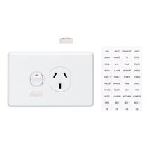 Classic C2000 Series, Single Switch Socket Outlet, Classic, 250V, 10A, Circuit Identification - Black