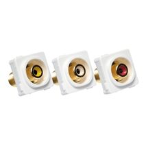 Clipsal Actassi, Audio Visual Socket Mechanism, for Audio and Composite Video - White Electric