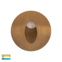 Mini Reces Brass Round TRI Colour Recessed LED Step Light