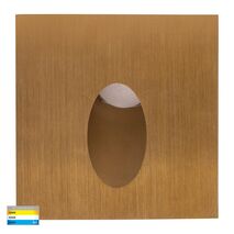 Reces Brass Square TRI Colour Recessed LED Step Light
