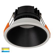 Gleam White with Black Insert Tri Colour Fixed Deep LED Downlight