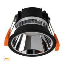 Gleam Black with Chrome Insert Fixed Dim to Warm LED Downlight
