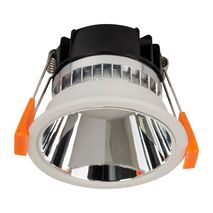 Gleam White with Chrome Insert Fixed Dim to Warm LED Downlight