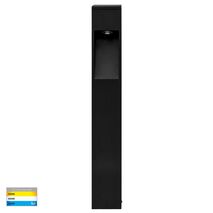 Fedor Square Aluminium Black Tri Colour LED Bollard Light