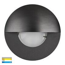 Ollo Graphite Coloured Brass TRI Colour LED Step Light With Eyelid