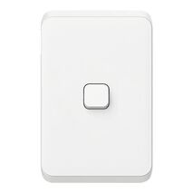 Clipsal Iconic, Switch, Vertical 1 Gang, 1/2 Way 10AX,230/240V, IP44 - Vivid White