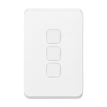 Clipsal Iconic, Gridplate and Skin, 3 Gang, Vertical/Horizontal - Vivid White