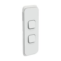Clipsal Iconic, Switch Plate Skin, 2 Gang, Vertical Mount, Clip-On - Cool Grey