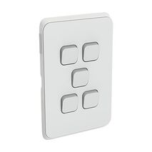 Clipsal Iconic, Switch Plate Skin, 5 Gang, Horizontal/Vertical Mount - Cool Grey