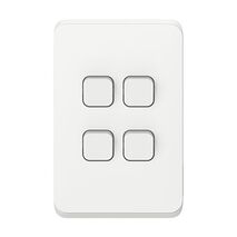 Clipsal Iconic, Switch Plate Skin, 4 Gang, Horizontal/Vertical Mount - Vivid White
