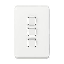 Clipsal Iconic, Switch Plate Skin, 3 Gang, Horizontal/Vertical Mount - Vivid White