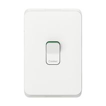 Clipsal Iconic, Cooking Appliance Isolator Switch and Skin, Horizontal/Vertical MountSingle Pole 250V, 45A - Vivid White