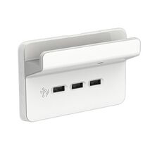 Clipsal Iconic, USB Charging Station with Shelf, 3 Outlet - Vivid White