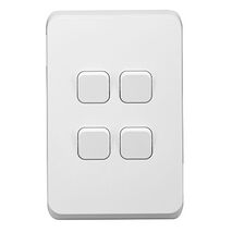 Clipsal Iconic, Switch, 4 Gang, 10AX,230/240V, Bulk Pack 40 - Extra Vivid White