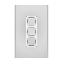 Clipsal Iconic, Styl Switch Plate Skin, Vertical/Horizontal, 3 Gang - Silver