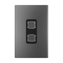 Clipsal Iconic, Styl Switch Plate Skin, Vertical/Horizontal, 2 Gang - Silver Shadow