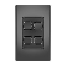 Clipsal Iconic, Styl Switch Plate Skin, Vertical/Horizontal, 4 Gang - Silver Shadow