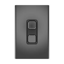 Clipsal Iconic, Styl Switch Plate Skin, Vertical/Horizontal, COOKER, 45A - Silver Shadow
