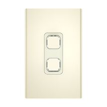 Clipsal Iconic, Styl Switch Plate Skin, Vertical/Horizontal, 2 Gang - Crowne