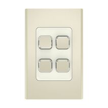 Clipsal Iconic, Styl Switch Plate Skin, Vertical/Horizontal, 4 Gang - Crowne