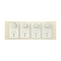Clipsal Iconic, Styl Quad Power Point Skin, Horizontal Mount, 250V, 10A - Crowne