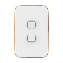 Clipsal Iconic, Essence Switch Plate Skin, 2 Gang, Vertical/Horizontal, Clip-On - Arctic White