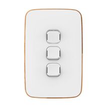 Clipsal Iconic, Essence Switch Plate Skin, 3 Gang, Vertical/Horizontal, Clip-On - Arctic White