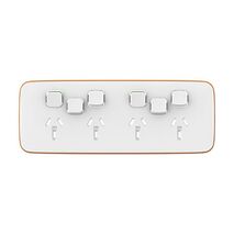 Clipsal Iconic, Essence Quad Power Point Skin with 2 extra switches, Horizontal Mount, 250V, 10A, Clip-On - Arctic White
