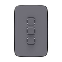 Clipsal Iconic, Essence Switch Plate Skin, 3 Gang, Vertical/Horizontal, Clip-On - Ash Grey