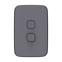 Clipsal Iconic, Essence Switch Plate Skin, 1 Gang, COOKER, Vertical/Horizontal Mount, 45A, Clip-On - Ash Grey