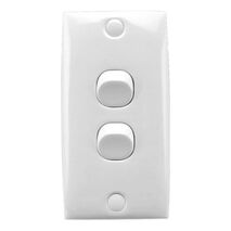 Standard Series, Flush Switch, 2 Gang, 250VAC, 10A, Intermediate Architrave - White Electric