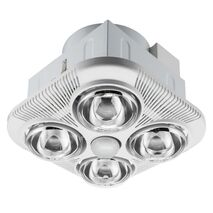 Airflow, Bathroom Fan Light Heater, with Backdraught Shutter 4 x 275W - White Electric