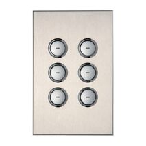 C-Bus, SpaceLogic Wall Plate, Saturn, A-Series, Key Input unit, 6 keys - Stainless Steel