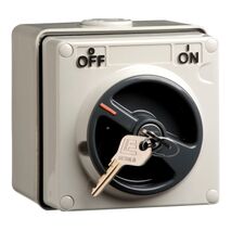 Clipsal - 56 Series, Switch, 1 Pole, 250VAC, 15A, Common Key Lock, On/Off Locking Position - Grey