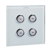 C-Bus, SpaceLogic Wall Plate, Saturn, E-Series, Key Input unit, 4 keys - Glass Finish
