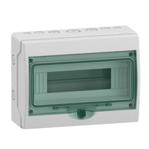 Mureva Enclosure, Weatherproof enclosure for modular device, 1x12 modules, 7 pre-cutouts, without terminal block