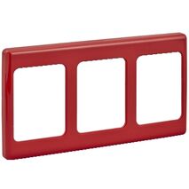 2000 Series, Flush Surround, 3 Gang, Vertical Mount, Curved Sided, Standard Pattern - Red
