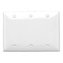 Standard Series, Flush Plate, 3 Gang, Blank, Large Format - White Electric